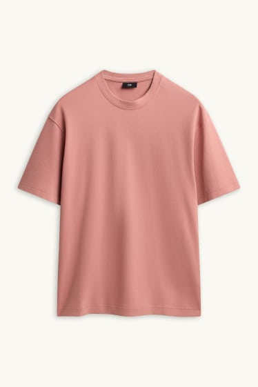 Men - T-shirt - relaxed fit - salmon coloured
