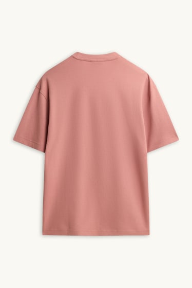 Men - T-shirt - relaxed fit - salmon coloured
