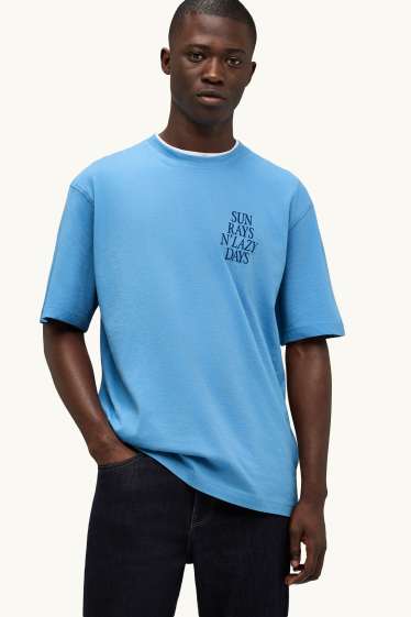 Hommes - T-shirt - regular fit - bleu clair