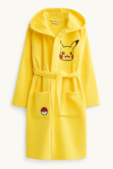 Kinderen: jongens - Pokémon - Pikachu - badjas van frotté, met capuchon - geel