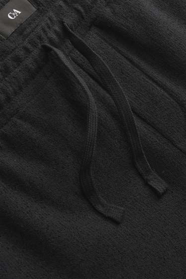 Herren - Sweatshorts - strukturiert - schwarz