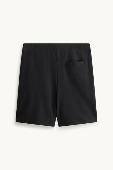 Herren - Sweatshorts - strukturiert - schwarz