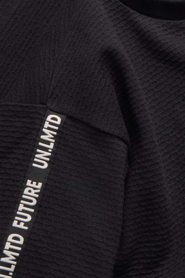 Children Boys - Short sleeve T-shirt - textured - black