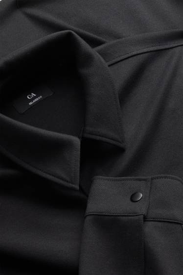 Men - Shirt jacket - relaxed fit - kent collar - black