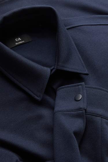 Men - Shirt jacket - relaxed fit - kent collar - dark blue