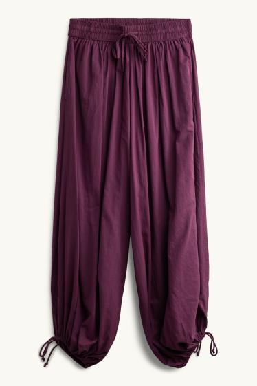 Damen - Haremshose - Mid Waist - Balloon Leg - lila