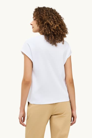 Dámské - Tričko basic - regular fit - bílá