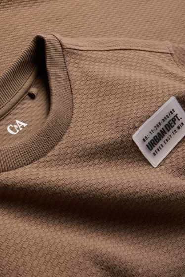 Kinder Buben - Kurzarmshirt - strukturiert - braun