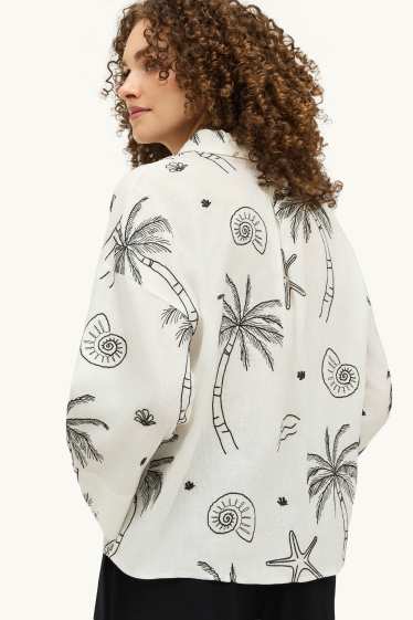 Dona - Brusa - amb motiu - blanc/negre