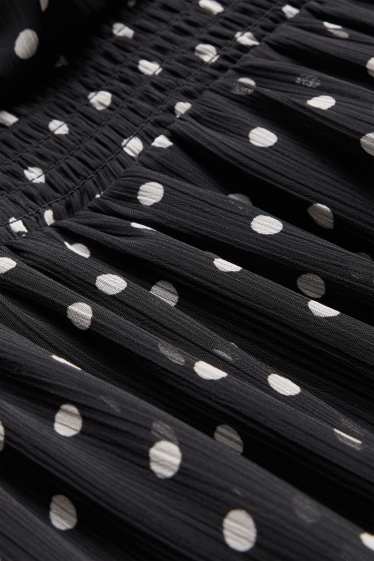 Kinderen: meisjes - Jurk van chiffon - met stippen - zwart