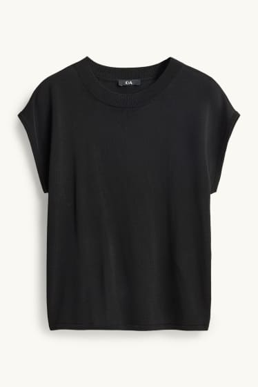 Femei - Vestă pulover - negru
