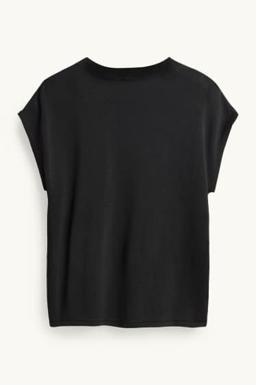 Femei - Vestă pulover - negru