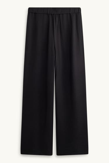 Damen - Stoffhose - High Waist - Palazzo - schwarz