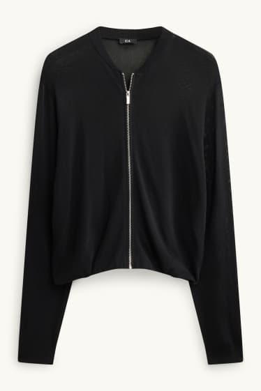 Femei - Cardigan tricotat - negru