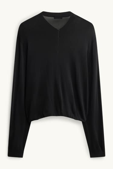Femei - Cardigan tricotat - negru