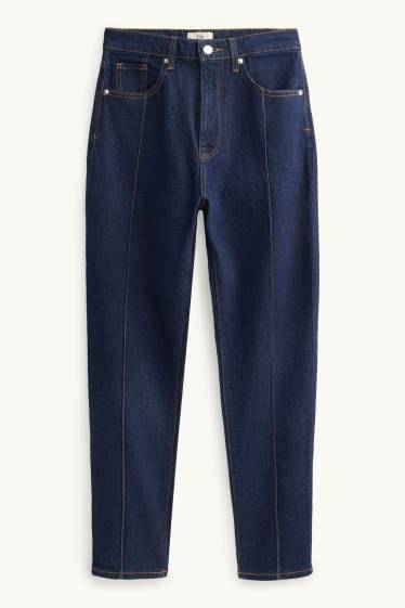 Donna - Mom jeans - vita alta - LYCRA® - jeans blu scuro