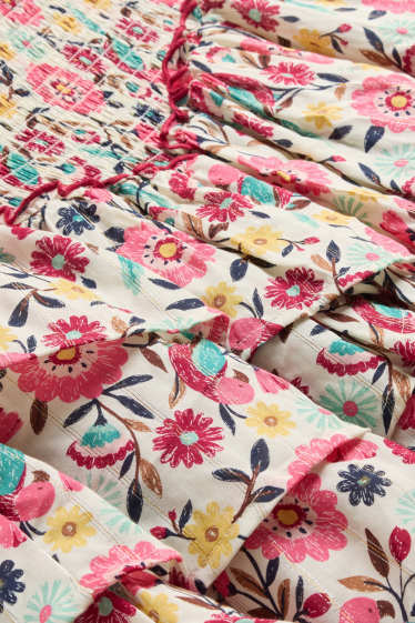 Copii - Fete - Floare - fustă - aspect lucios - roz / roz