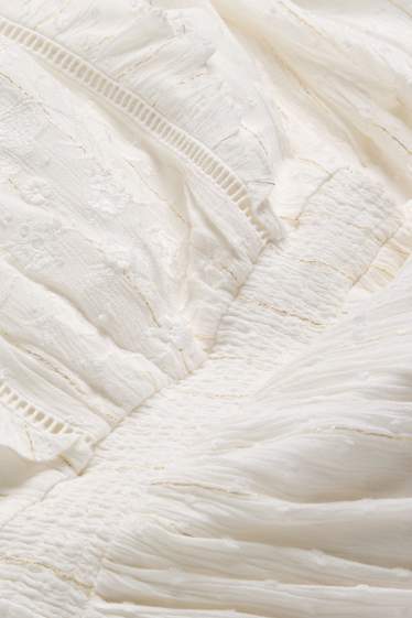 Children Girls - Dress - shiny - white