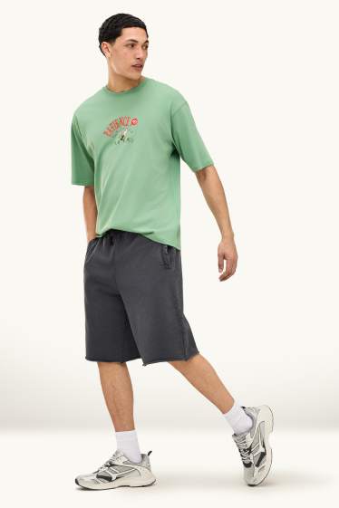 Hommes - Short en molleton - gris anthracite