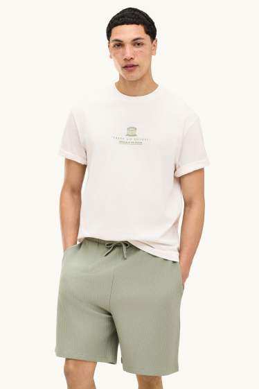 Pánské - Tričko - relaxed fit - bílá