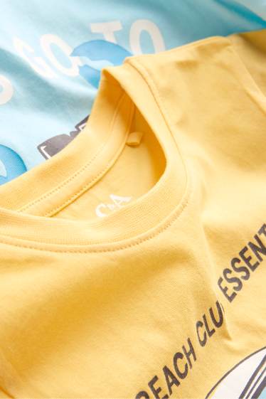 Kinder Buben - Multipack 2er - Strand - Kurzarmshirt - gelb