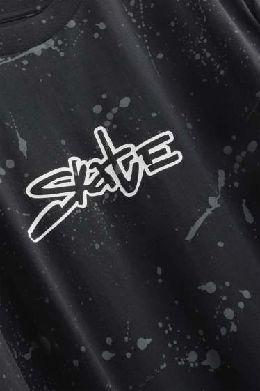 Kinder Buben - Skate - Kurzarmshirt - schwarz