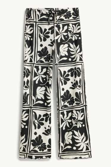 Dames - Joggingbroek - wit / zwart