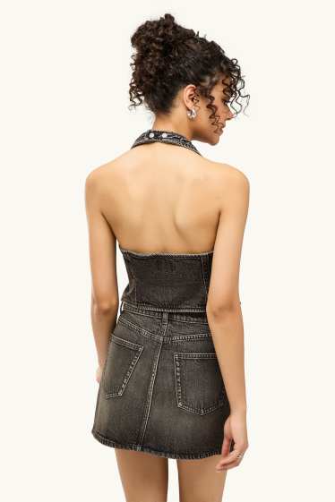 Damen - Jeans-Top - jeansgrau