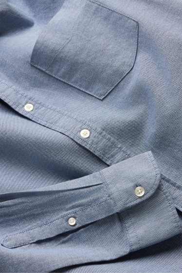 Hommes - Chemise - regular fit - col button-down - bleu