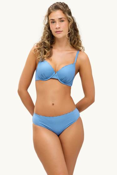 Femei - Chiloți bikini - talie medie - LYCRA® XTRA LIFE™ - structurați - albastru