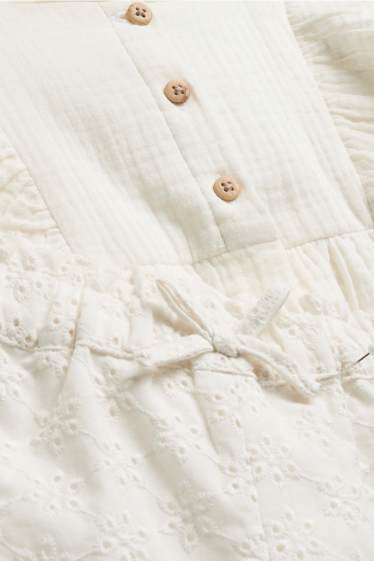 Bebeluși - fete - Compleu bebeluși - 2 piese - alb