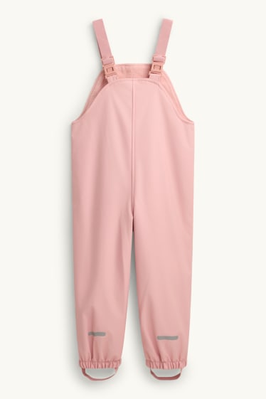 Enfants filles - Pantalon de pluie - doublé - imperméable - rose