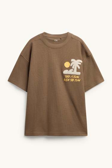 Copii - Băieți - Plajă - tricou cu mânecă scurtă - structurat - maro