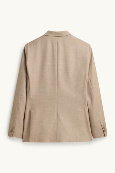 Heren - Colbert- slim fit - geruit - beige