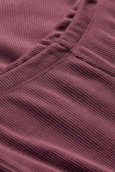 Damen - Straight Leggings - gerippt - lila