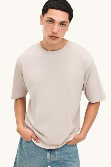 Uomo - T-shirt - oversize - beige