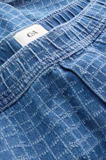 Hommes - Short en jean - à carreaux - jean bleu