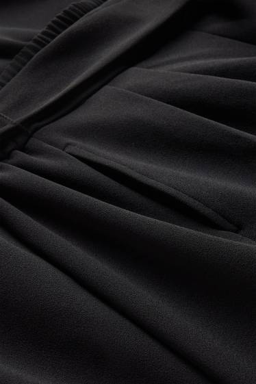 Dames - Pantalon - high waist - wide leg - zwart