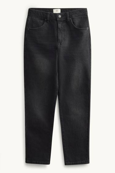 Women - Mom jeans - high waist - LYCRA® - denim-dark gray
