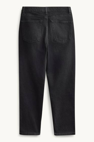 Women - Mom jeans - high waist - LYCRA® - denim-dark gray