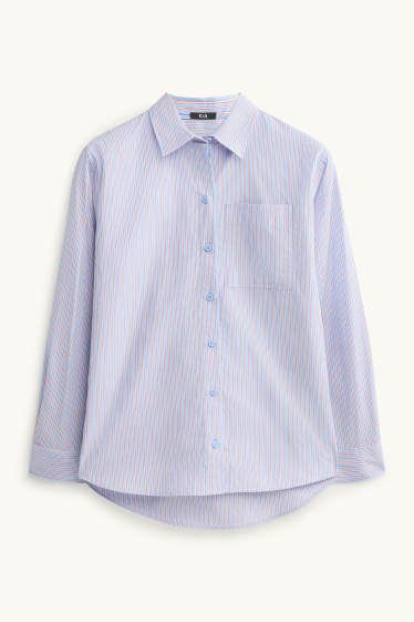 Femmes - Chemisier - à rayures - bleu clair