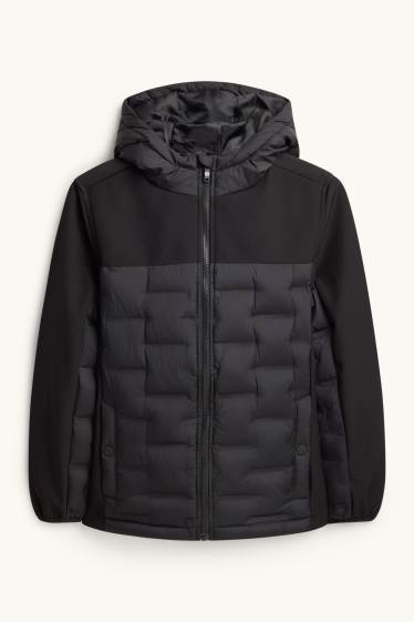 Nen - Jaqueta softshell amb caputxa - resistent a l’aigua - negre