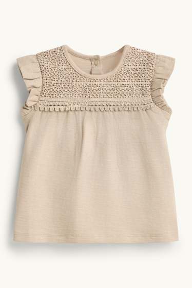 Bébés filles - Léopard - tenue pour bébé - 2 pièces - beige