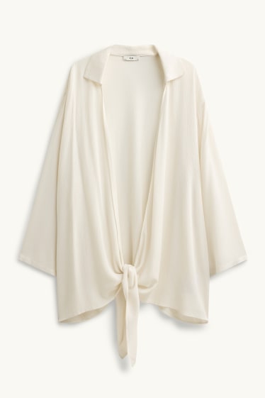 Femmes - Chemisier orné d'un nœud - blanc