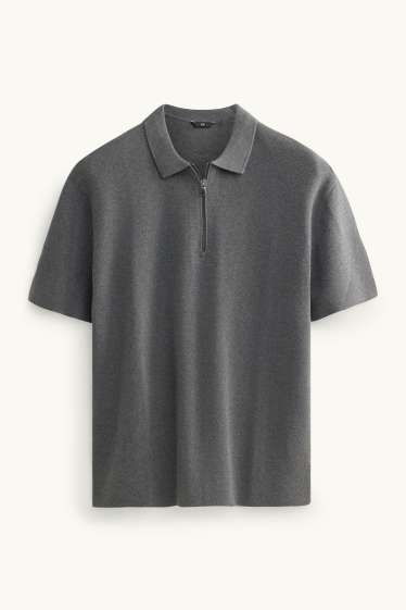 Hommes - Polo en maille - regular fit - gris