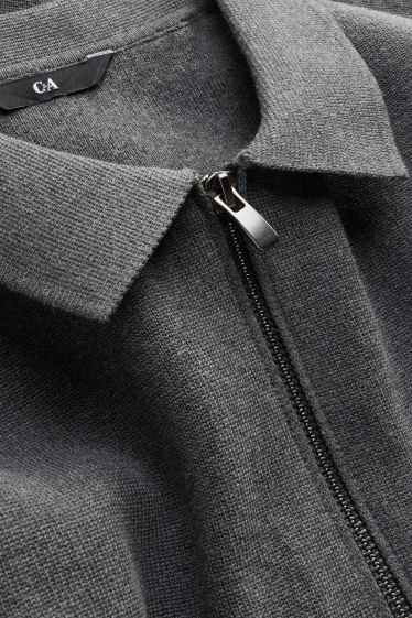 Hommes - Polo en maille - regular fit - gris