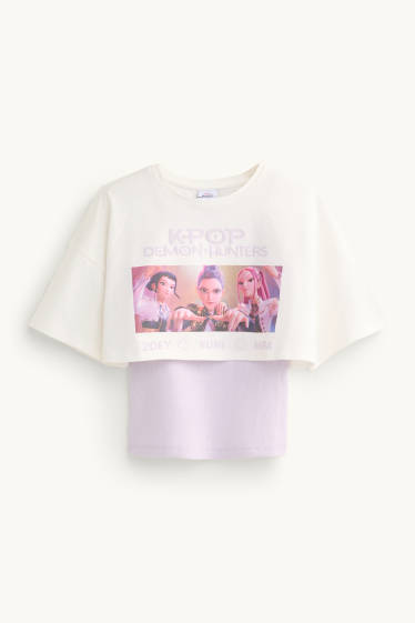 Kinder Mädchen - KPop Demon Hunters - Set - Kurzarmshirt und Top - 2 teilig - lila  / weiß