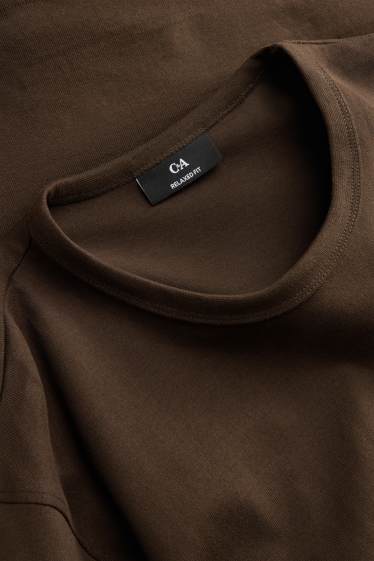 Hommes - T-shirt - relaxed fit - marron