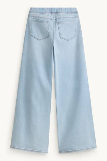 Děti - dívky - Wide leg jeggings - džíny - světle modré