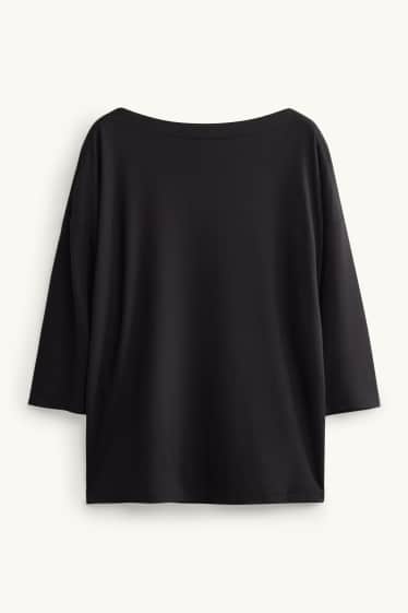 Femei - Tricou cu mânecă lungă - regular fit - negru